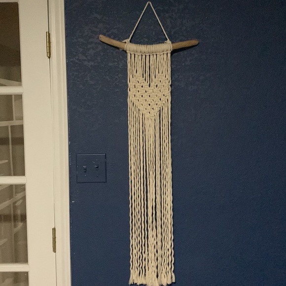 Cute heart macrame wall hanging.  43”Drop. 15” wide - Picture 3 of 3